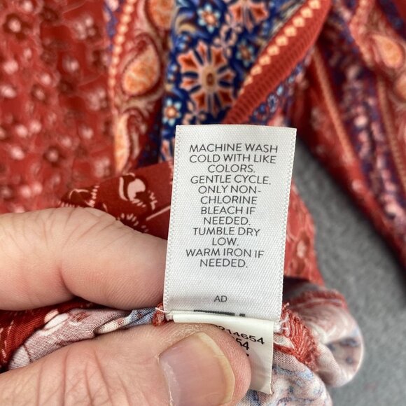 J Jill Top Womens 2X Plus Brown Multi Floral Paisley Long Raglan Sleeve Tunic - Picture 7 of 10